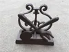 4 Pieces Cast Iron Paper Towel Holder Vintage Draw Paper Holder Stand Spoon Fork Home Pub Bar Restaurant Desk Table Decor Metal Crafts Brown