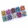 180PCS 8mm Colored Lava Stone Beads Round Rock Beads Loose Beads Volcanic Gemstone for Bracelet Necklace Jewelry Making