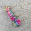 Party jewelry gif Colorful Stone Pendant Necklace Crystal Pendant Transparent Woman kids fashion Baby Jewelry Multicolor Chain Necklace 1942