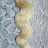 マイクロリンクヘアエクステンションヒトブロンドブラジルのボディウェーブヘアマイクロループ人間の髪の延長100gのマイクロビーズの伸び