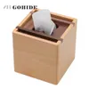 Juh A Modern Fashion Wooden Square Tissue Box Creative Seat Type Roll Paper Paper Tissue Canister Eco Frendly Wood Table Decoration