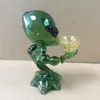 Alien Glass Pipe Glass Smoking Pipes Mini Glass Bongs Attractive Bowl Smoking Oil Alien Bong Pipes Hand Tobacco Smoking Pipes 7 inch