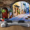 不織布壁紙注文の写真の壁紙壁画3Dイタリアの町の通りヨーロッパの風景の壁を覆うPapel de Parede