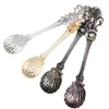 Vintage Alloy Coffee Spoon Crown Palace Snidad matsal Bar Porslin Små te Ice Cream Dessert Scoop