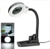 Ambachten Glass Lens LED Bureau Vergrootglas Lamp 5x 10x Vergrootsluitende Desktop Loupe Reparatiehulpmiddelen met 40 LED's Stand