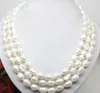 Collier long en perles blanches, 100 pouces, grandes perles baroques, 8-9mm, livraison gratuite