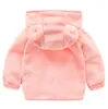 Moda quente bebê escovado hoodies cute cartoon urso camisola casacos para meninos meninas macio tecido infantil jaqueta de inverno atacado