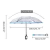 透明さくらCフックのハンドル逆逆折りたたみ傘二重層雨防風防風傘屋外ガジェットOOA5084