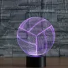 Abstractive 3D Optical Illusion Pallavolo Effetto luminoso colorato Interruttore tattile Alimentato tramite USB Decorazione a LED Lampada da scrivania con luce notturna7173508