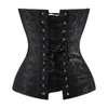 Corsetto sexy vintage Overbust Corsetto floreale in raso Top Lace Up Zipper Side Body Shaper Bustier Push Up S-6XL