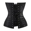 Vintage sexy espartilho overbust cetim espartilho floral top lace up zipper lado shaper bustier push up s-6xl