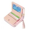 Lucia_shop Pink Short Leder Geldbörse Damen Quaste Reißverschluss Kleine Brieftasche Lady Solid Mini Geldbörse Multifunktions-Kartenhalter weiblich S30