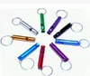 Aluminium Alloy Whistle Keyring Keychain Mini för utomhus Emergency Survival Safety Sport Camping Jakt Multi Färg