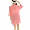Длинные шифоновые блузки Летние женщины 2018 Флуоресцентная прозрачная Рубашка Топы Дамские Повседневная Кардиган Обложка для пляжа Носить Blusas Mujer