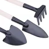 3 Piece Suit Small Harrow Spade Shovel Portable Mini Garden Tools for Planting Children Hand Tools