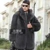 Fashion men's fur imitation long fur coat, long and man.