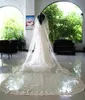 100% Real 3M cathedral Length White Ivory Champagne Lace Edge Crystal Wedding Veil Bridal Veils With Alloy comb Madingqianna Brand