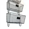 Vendite calde!! Cestino per rack in metallo con supporto per posta in filo metallico da 3 pezzi Organizer triplo vintage nero