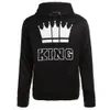 Jm groothandel nieuwe stijl heren casual paren jurk queen king kroon afgedrukt hoodie dames jumper hoodie