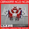 Kit röd vit ny för Honda CBR400 RR NC23 CBR400RR 88 89 90 91 92 93 80HM.6 CBR 400 RR NC29 CBR 400RR 1988 1989 1990 1991 1992 1993 FAIRING