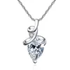 Collier Argent Goutte D'eau Chaîne et Pendentif Coeur Cristal Pong Traitement Bijoux 925 Bijoux En Argent Sterling Coeur Pierre Collier