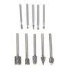 10pcs HSS Router Bits for Dremel Bits Rotary Milling Cutter 1/8 inch Shank Engraving Set Woodworking Tool