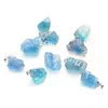 10Pcs Irregular Natural Raw Blue Green Fluorite Mineral Stone Pendant Charms Rough Healing Crystal Fluorite Quartz Pendant Jewelry Accessory