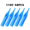 Professional Disposable 50Pcs Tattoo Tips Different Types Tattoo Tips Blue Sterile Nozzle Tip Plastic For Tattoo 3RT/ 5RT/ 7RT/ 9RT/ 11RT