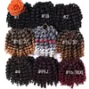 Extensão da beleza Moda 8 polegadas Ombre Jumpy Wall Curl Curl Crochet Tranças 22 Raízes Jamaican Bounce Sintética Crochet Cabelo Para Mulheres Negras