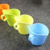 Set di 6 portabicchieri in polistirene di plastica di carta usa e getta con manico per tazza, set di utensili per caffè e tè, manico per bicchieri
