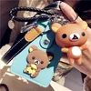 Mode Nieuwe Kaart Case Sleutelhanger Ringen Charms Handriem Leuke Rilakkuma Cartoon PU Lederen Bank ID-kaarthouder 8 Modellen 3 Houders