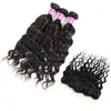 Vendedores de cabello virgen brasileño crudo Onda de agua 3 paquetes con cierre de encaje Extensiones de cabello humano frontal Tramas Paquetes de tejido peruano indio