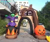 3m Halloween Entrance Arched Door Inflatable Arch Reusable Hallowmas Archway with Wizard and Pumpkin