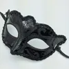 Festmasker kvinnor flickor sexig svart spetskant venetian maskerad hallowmas mask maskeradmasker med lysande glittermaskdans p8674356