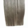 ヘアエクステンショングレーヘア12 "14" 16 "18" 20 "22" 22 "24" 28 "300g 120ピース/セット肌よこ糸テープ