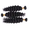 Cheveux humains non transformés péruviens 3 Bundles Extensions de cheveux vierges Deep Wave Curly Natural Color Dyeable Weaves 8-28inch 3 Bundles