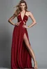 Zuhair Murad 2020 Abendkleider für Damen, einzigartiges Design, rot, mit hohem Schlitz, Chiffon, Übergröße, Ballkleider, bodenlang, Kleid für besondere Anlässe