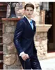 Brand New Navy Blue Men 3 pezzi Suit Smoking da sposa Smoking da sposo eccellente Risvolto a punta Giacca da uomo a due bottoni (giacca + pantaloni + cravatta + gilet) 504