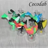 Cigno Pipa ad acqua in silicone Bong Unbreakable Silicone Dab Oil Rig Concentrato Pipa con ciotola in vetro downstem in silicone Contenitore per cera da 5 ml