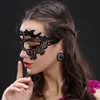 maschera di pizzo sexy Maschere di travestimento veneziano Decorazioni per feste di Halloween Mezza faccia Lady Mardi Gras Maschere per gli occhi Accessori per abiti da ballo di Natale