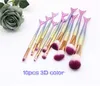 Make-up borstels set 10 stks fundering poeder oogschaduw contour concealer blozen cosmetische make-up tool DHL shi p