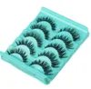 5 paren / set prachtige make-up handgemaakte rommelige kruis natuurlijke valse wimpers eye washes extension tools charming