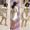 卸売アフリカ服ダニキドレス女性カジュアルサマーヒッピープリントDashiki Fexifer Femme Boho Robe Femme