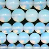 8mm Natural Stone Smooth White Opalite Quartz Loose Beads 15" Strand 4 6 8 10 12 14MM Pick Size For Jewelry Making