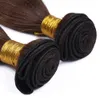 Medium Brown e Loira Ombre Malásia Cabelo Humano Weave Bundles 3pcs em linha reta 4 613 Brown loira loira ombre ombre extensões de trama de cabelo humano