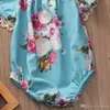 2017 Baby Girl Pagliaccetto Infantile Estate Increspato Neonato Tuta Increspature Manica Vestiti Bolla Bambino Produce Ragazze neonati Pagliaccetti Ro9046012