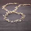 Diadema per capelli lungo da sposa con perle oro argento alla moda per accessori per capelli da sposa fatti a mano con strass gioielli per capelli da donna