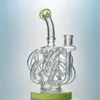 12 rör Hookahs Vortex Recycler Glass Bong med Super Cyclone Blue Green Purple Bongs Vattenrör XL137