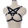Goth Harajuku Pentagram Garter Belt Sexy Tops Cage Harness Black White Bralette Body Harness 속박 BDSM WITCHY EXOTIC SEX BRA4657405