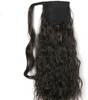 Virgin Brazilian Hair Ponytails 100% Human Hair Extensions Clip In Nice Curl Wet And Wavy 140g 10-24inch Lace Ribbon wrap Ponytail hairpiece